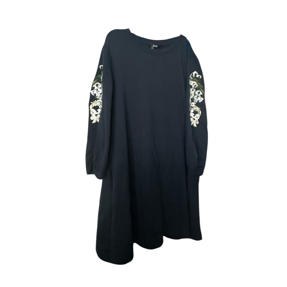 Alyx Black Dress with Embroidered Sleeves